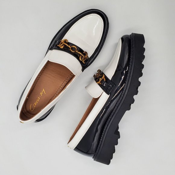 Circus NY by Sam Edelman Black & White Patent Platform Loafers - Picture 15 of 16
